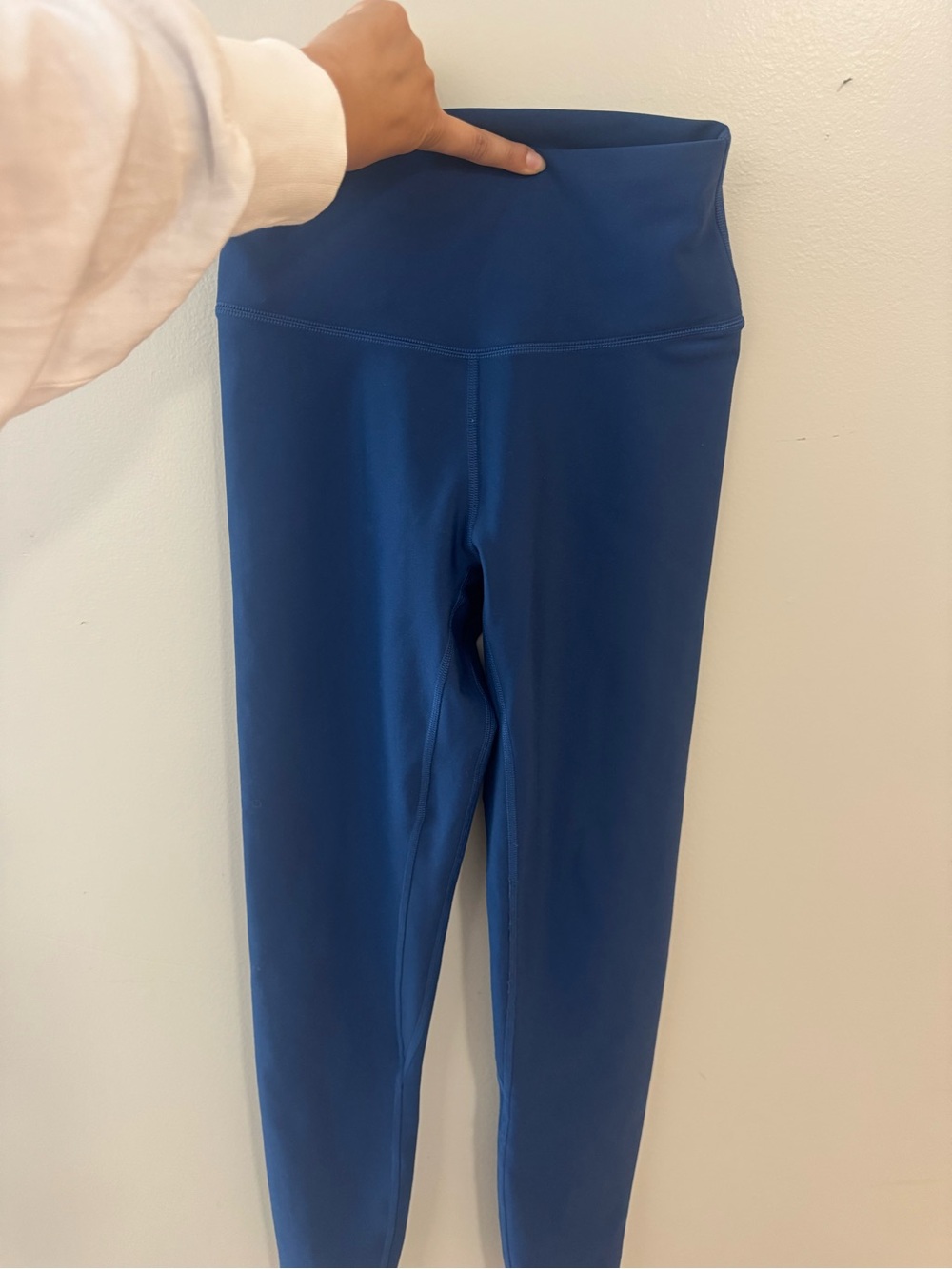 High-Rise Blue Performance Leggings - Women